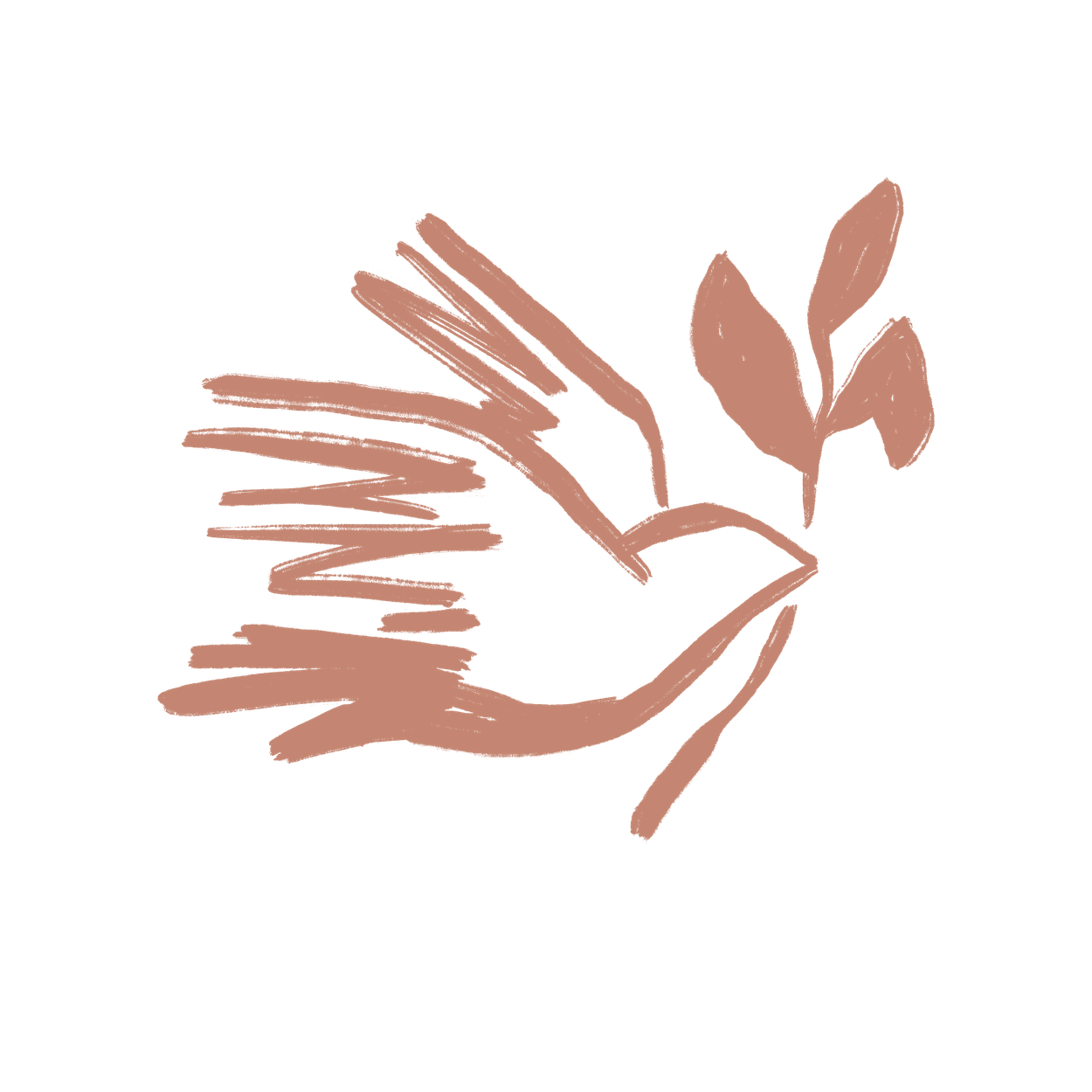 hand drawn illustration of a bird holding a branch